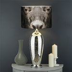 Bull Portrait Print Drum Lamp Shade