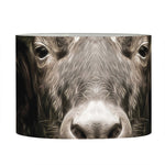 Bull Portrait Print Drum Lamp Shade