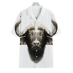 Bull Portrait Print Hawaiian Shirt