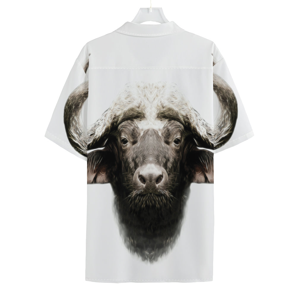 Bull Portrait Print Hawaiian Shirt