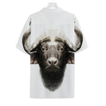Bull Portrait Print Hawaiian Shirt