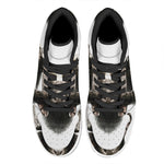 Bull Portrait Print High Top Leather Sneakers