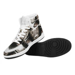 Bull Portrait Print High Top Leather Sneakers