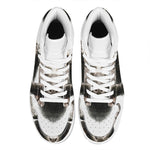 Bull Portrait Print High Top Leather Sneakers