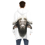 Bull Portrait Print Hoodie Blanket