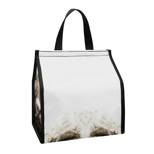 Bull Portrait Print Insulated Lunch Tote