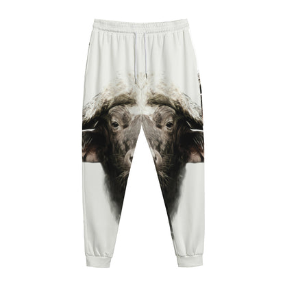 Bull Portrait Print Jogger Pants