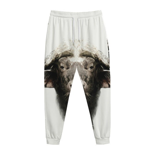 Bull Portrait Print Jogger Pants