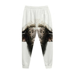 Bull Portrait Print Jogger Pants