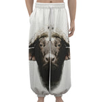 Bull Portrait Print Lantern Pants