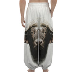 Bull Portrait Print Lantern Pants