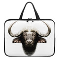 Bull Portrait Print Laptop Sleeve With Handle