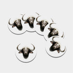 Bull Portrait Print Leather Coaster Set