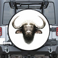 Bull Portrait Print Leather Spare Tire Cover