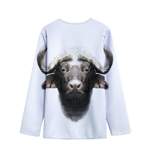 Bull Portrait Print Long Sleeve Short Coat