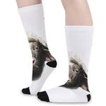 Bull Portrait Print Long Socks