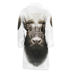 Bull Portrait Print Men's Bathrobe