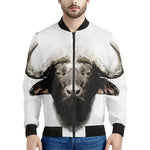 Bull Portrait Print Men's Bomber Jacket