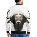 Bull Portrait Print Men's Bomber Jacket
