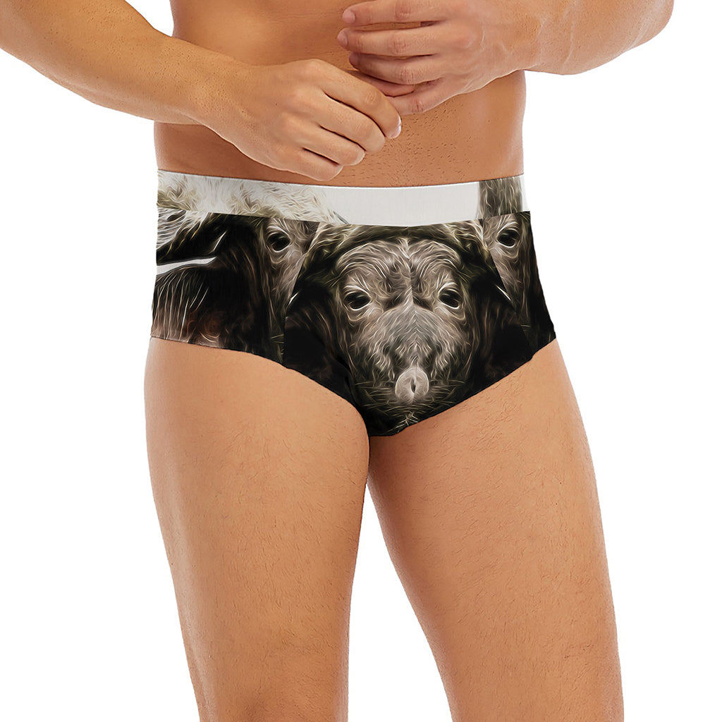 Bull Portrait Print Men's Briefs