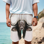Bull Portrait Print Men's Cargo Shorts