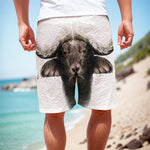 Bull Portrait Print Men's Cargo Shorts