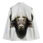 Bull Portrait Print Men's Cotton Blazer