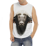 Bull Portrait Print Men's Fitness Tank Top