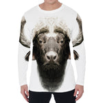 Bull Portrait Print Men's Long Sleeve T-Shirt