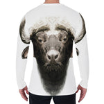 Bull Portrait Print Men's Long Sleeve T-Shirt