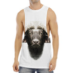 Bull Portrait Print Men's Muscle Tank Top