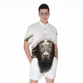 Bull Portrait Print Men's Romper