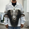 Bull Portrait Print Men's Shirt Jacket