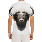Bull Portrait Print Men's Short Sleeve Rash Guard