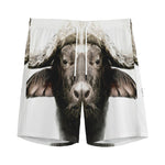 Bull Portrait Print Men's Sports Shorts