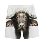 Bull Portrait Print Men's Sports Shorts