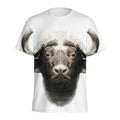Bull Portrait Print Men's Athletic T-Shirt
