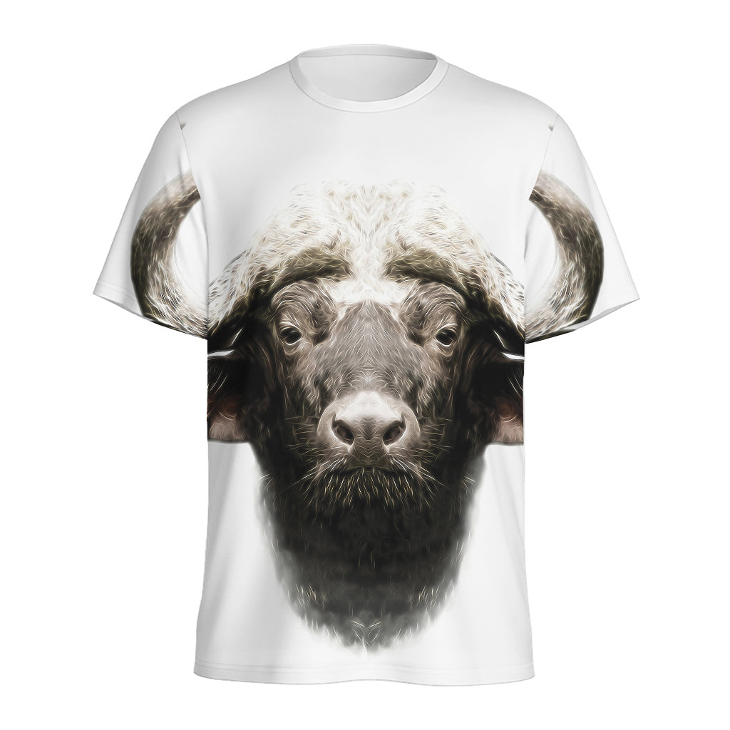 Bull Portrait Print Men's Sports T-Shirt