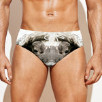 Bull Portrait Print Men's Swim Briefs