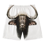 Bull Portrait Print Men's Swim Trunks