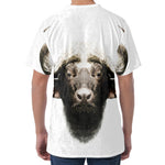 Bull Portrait Print Men's Velvet T-Shirt