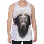 Bull Portrait Print Men's Velvet Tank Top