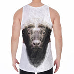 Bull Portrait Print Men's Velvet Tank Top