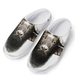 Bull Portrait Print Mesh Casual Shoes