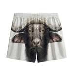 Bull Portrait Print Mesh Shorts