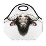 Bull Portrait Print Neoprene Lunch Bag