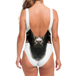 Bull Portrait Print One Piece Swimsuit