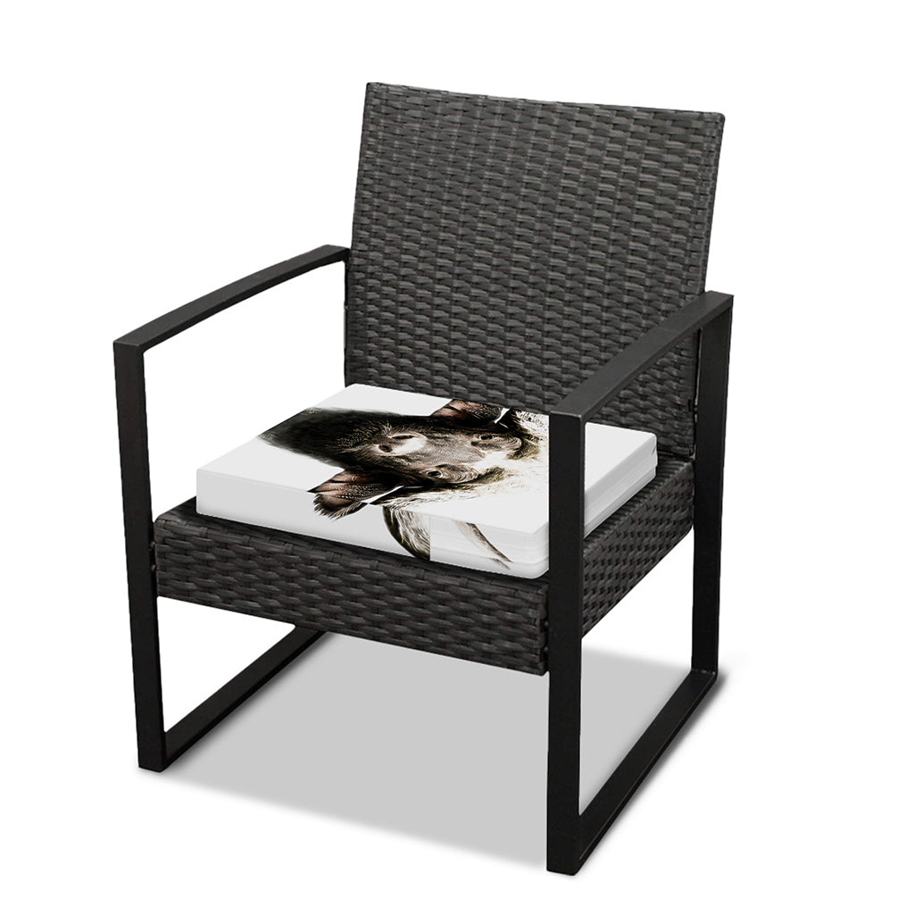 Bull Portrait Print Outdoor Seat Cushion Cover
