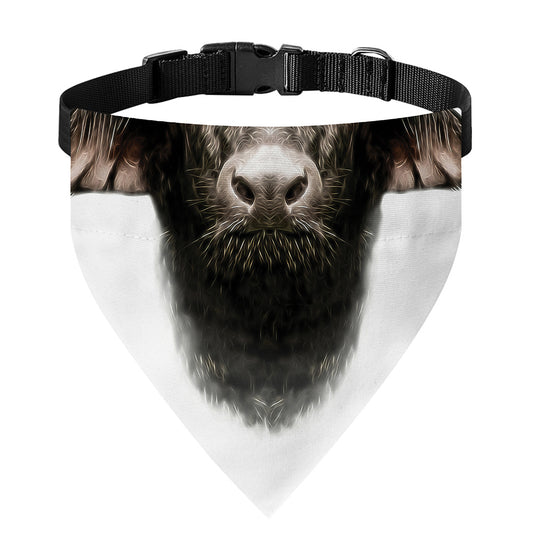 Bull Portrait Print Over The Collar Dog Bandana