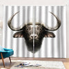 Bull Portrait Print Pencil Pleat Curtains